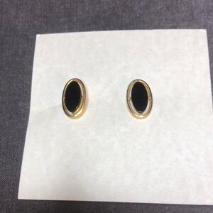 Gold and black stone cuff links